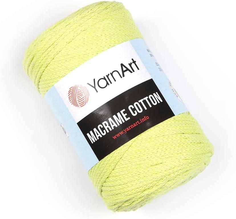 YarnArt Macrame Cotton  80% Cotton, 20% Polyamide Macrame Cord, Medium Weight, 8.8 oz (250g), 246 yds  Knitting, Crochet & Unique Macrame Crafts (755-Pistachio)