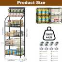 Nisorpa 4 Tier Supermarket Retail Display Racks, Free-Standing Metal Snack Candy Display Racks Shelf with Wheels Chips Rack Display Stand for Home Convenience Stores Kitchen, 19.6x56.2x10.6 Inches