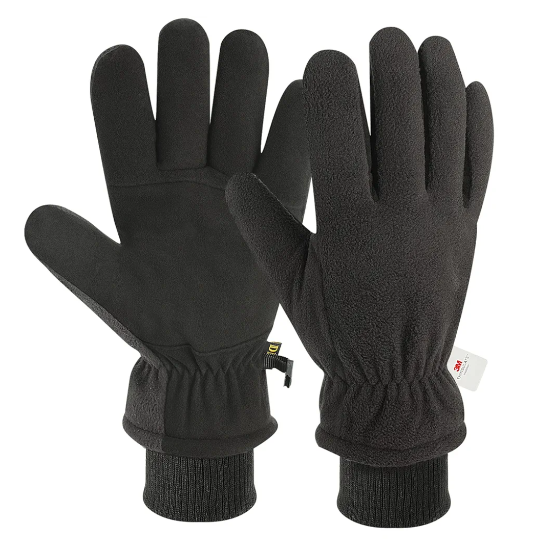 DLY Winter Gloves Men Waterproof - Mens Thermal Polar Fleece Insulated Warm Gloves S