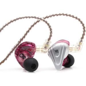Linsoul KZ ZSX 5BA+1DD 6 Driver Hybrid in-Ear HiFi Earphones with Zinc Alloy Faceplate, Recessed 2 Pin Detachable Cable for Audiophile Musician (Without Mic, Purple)