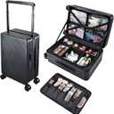 Hododou Rolling Makeup Case Cosmetology Case on Wheels Makeup Luggage Case