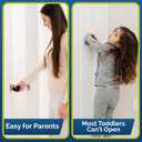 Child Safety Door Knob Cover (4 Pack) Hard-to-Remove Dual-Lock Door Handle Covers for Kids - Reusable Baby Proof Door Knob Locks - Installs Easily, No Tools Needed (Transparent)