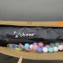 Yobear Foldable Baby Playpen (71"x59") - Portable Play Yard for Babies and Toddlers with 50 Ocean Balls, 2 Pull Handles & Carry Bag - Easy Setup Safe Indoor Outdoor Kids Activity Center (Dark Grey)