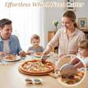 ElevateTech Pizza Cutter Wheel with Safety Blade Handheld Pizza Slicer for Cutting Through Pizzas, Crusts, Pies, Stainless Steel Pizzas Cutters with Comfort Grip, Easy Cleaning Dishwasher Safe, Silver
