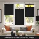 Boolegon No Drill No Tools Cellular Shades Top Down Bottom Up Honeycomb Blinds Blackout Cordless Window Blinds Easy to Install Cellular Shade for Windows,Blackout-Black,22.5" W x 64" H