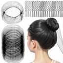 FANDAMEI 30cm Hair Net for Kids, Invisible Hair Nets 20PCS with 40PCS U Shaped Hair Pins, Hair Nets for Buns, Bun Hair Nets for Ballet Girls Hair Accessories Set for Women, Girls-Black