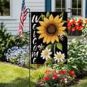 3 x CROWNED BEAUTY Garden Flag Sunflower Double Sided 12x18 Summer Decor for Outside Yard