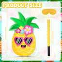 Threan Small Pineapple Piata Summer Fruit Piata with Blindfold Bat for Hawaiian Tropical Luau Party Supplies Pineapple Themed Birthday Decorations, 16.5 x 11.2 x 3.1 Inch