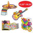 Yuntau 6 Pcs Cinco De Mayo Party Decorations Mexican Fiesta Wooden Table Centerpiece Sign Party Decorations Sombrero Llama Maracas Table Decorations for Fiesta Taco Bar Mexican Theme 5 De Mayo Decor