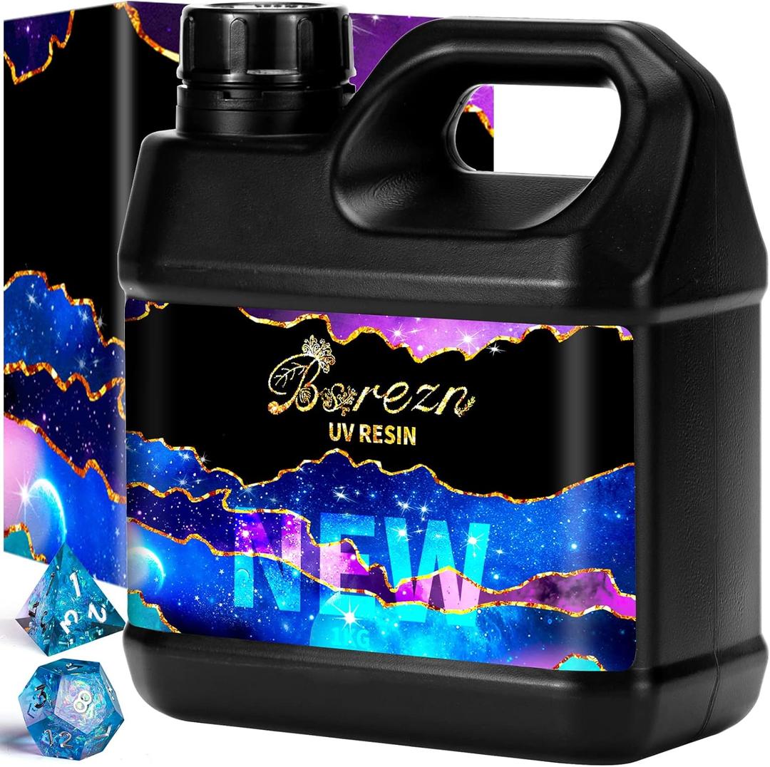 Bsrezn 1000g UV Resin Bulk, High Hardness & Crystal Clear Premixed Resina UV for Jewelry Making (1000g)