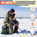 Leitee 2 Pcs Ice Fishing Safety Picks Kit Retractable Ice Safety Pick with Whistle Winter Scooper with Long Handle Emergency Gear Accessories for Sled