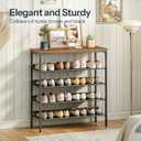 HOOBRO Shoe Rack for Entryway, 5-Tier Shoe Organizer with Adjustable Mesh Shelves, 16-20 Pairs of Shoes, Spacious Floor Mount, Metal, Industrial, Shoe Shelf for Closet, Rustic Brown BF12XJ01, 29.5"w X 11.8"d X 31.8"h