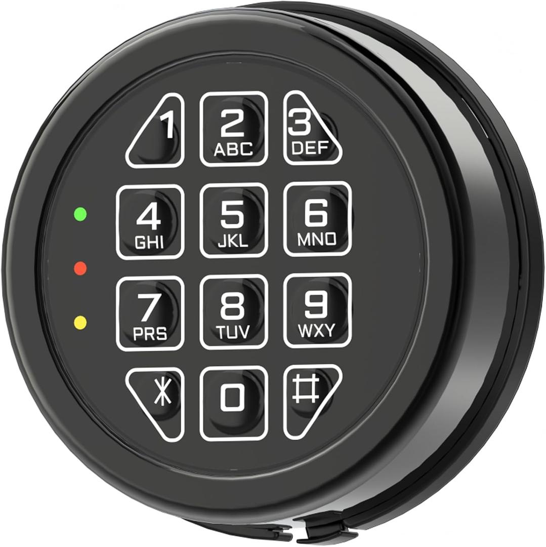 Electronic Safe Lock Replacement Keypad with Solenoid Lock, Gun Safe Lock with Programmable Electronic Keypad, Lock Fits High Security Safe Box and Security Cabinet (Black)