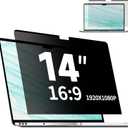 Magnetic Laptop Privacy Screen 14 Inch 16:9, Removable Matte Anti Glare Blue Light Filter - Computer Privacy Shield for 14in Laptop Protector