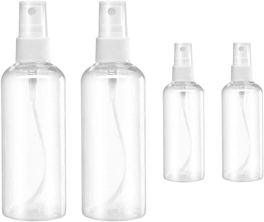 Small Spray Bottle, Spray Bottles, Clear Empty Fine Mist Plastic Mini Travel Bottle Set, Small Refillable Containers, 2 * 50ml, 2 * 100ml