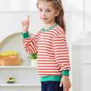 Toddler Girl Sweatshirt Long Sleeve Striped Pullover Top Fall Winter Outfits 1-5T (Yellow)