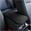 8sanlione Car Armrest Storage Box Mat, Fiber Leather Car Center Console Cover, Car Armrest Seat Box Cover Accessories Interior Protection for Most Vehicle, SUV, Truck, Car (Black)