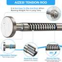 AIZESI Brushed Stainless Steel Tension Shower Curtain Rod 36-53" No Drill