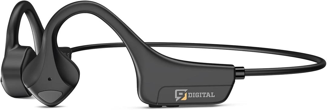 Bone Conduction Headphones Bluetooth 5.0,Wireless Open Ear Headphones with Built-in Mic,Waterproof Earphones,Sweatproof Sports Headset for Running,Cycling,Hiking,Gym,Climbing & Driving(Black)