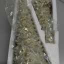 DN DECONATION Christmas Tree Figurines, Set of 2 Glitter Tabletop Xmas Trees Statues, Elegant Resin Pine Tree Decor for Mantel, Desk & Holiday Centerpieces (White & Gold)