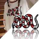 2 x Sequin Snake Iron on Embroidery Applique Patches for Clothing Jean Jacket Decoration