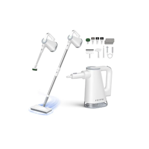 FEPPO Steam Mop with Detachable Handheld Steam Cleaner for Home and Floor Cleaning, 10-in-1 Multi-purpose Attachments & 2 Pads, Powerful Steamer for Floors, Hardwood, Tiles, Grout, Windows, Kitchen, Bath