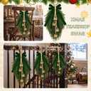 2 Pack 20" Christmas Teardrop Swag with Green Bow Norfolk Pine Door Decor
