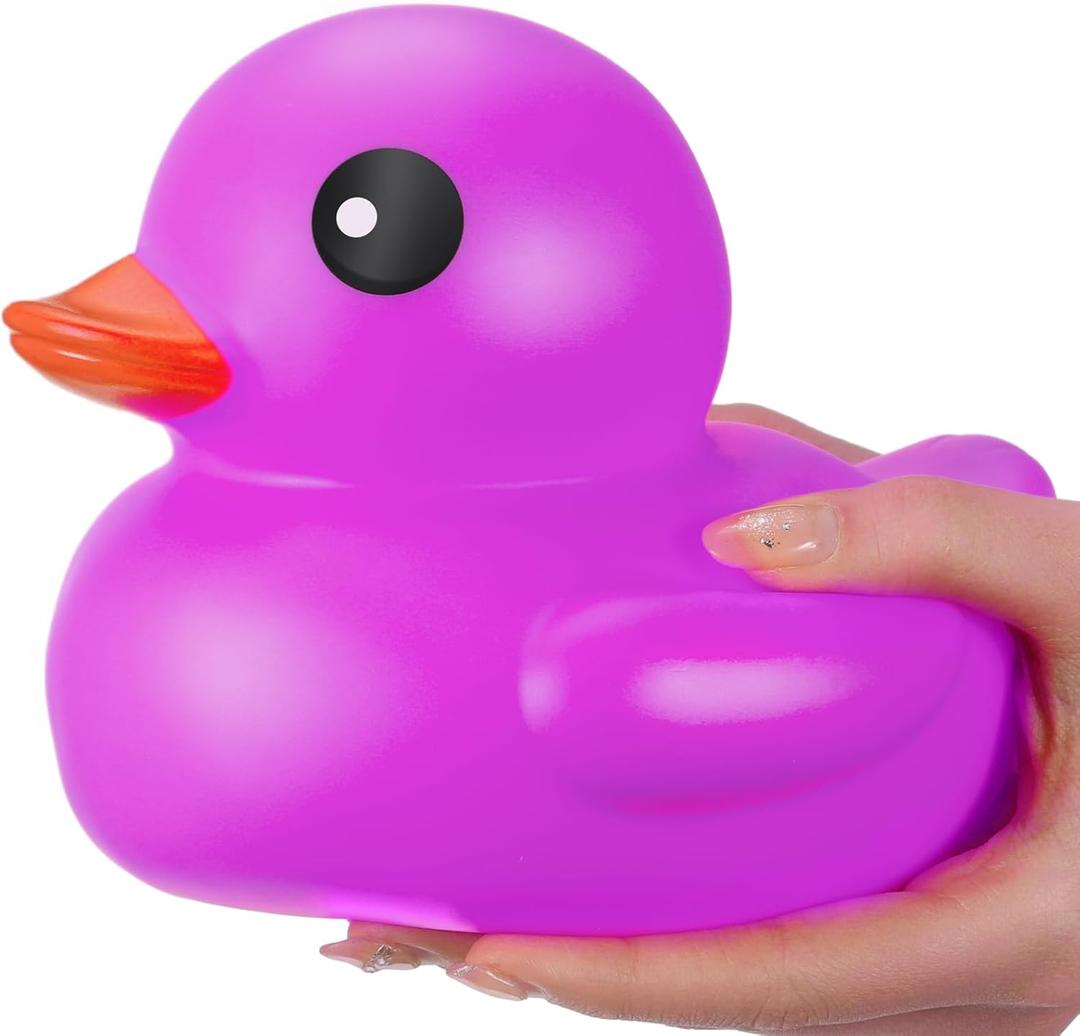 Honoson 6.89 Inch Giant Rubber Duck Big Rubber Duck Large Duckling Bath Toy with Squeaky Sound for Summer Baby Shower Birthday Party Favor Gift(Purple)
