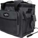 Koolatron Electric Portable Cooler Plug in 12V Car Cooler Bag, 26 qt (25 L) Black/Gray Soft-Sided Portable Car Fridge w/DC Power Cord, Adjustable Shoulder Strap, Cord Storage, Road Trip