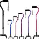 Quad Walking Cane Foldable Adjustable Portable Stick Men & Women and Seniors - Lightweight & Sturdy with 4-Pronged Base for Extra Stability Balance,Self Standing Gifts for mom Dad (Black)