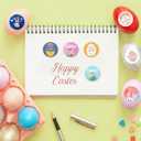 Partywind 2000 PCS Easter Stickers for Kids, Happy Easter Stickers Bulk with Rabbit/Eggs/Chick for Spring Party Decorations Supplies, Easter Basket Goodie Bag Stuffers for Children (4 Rolls)