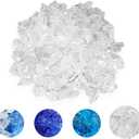 Skyflame 10-Pound Recycled Fire Glass for Fire Pit/Fireplace/Vase Fillers/Garden Landscapes, Ice Clear