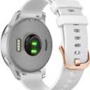 Abanen Silicone Watch Bands for Garmin Vivoactive 4S / Venu 2S / Venu 3S / Vivomove 3S, Soft Sport 18mm Quick Release Waterproof Replacement Wristband Strap for Garmin Forerunner 255s/265S (White)