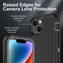 iPhone 13/14 Military Grade Case, 3 in 1 Heavy Duty Shockproof/Drop Proof/Dust Proof With 2Pcs Tempered Glass Screen Protector (Black/Grey)