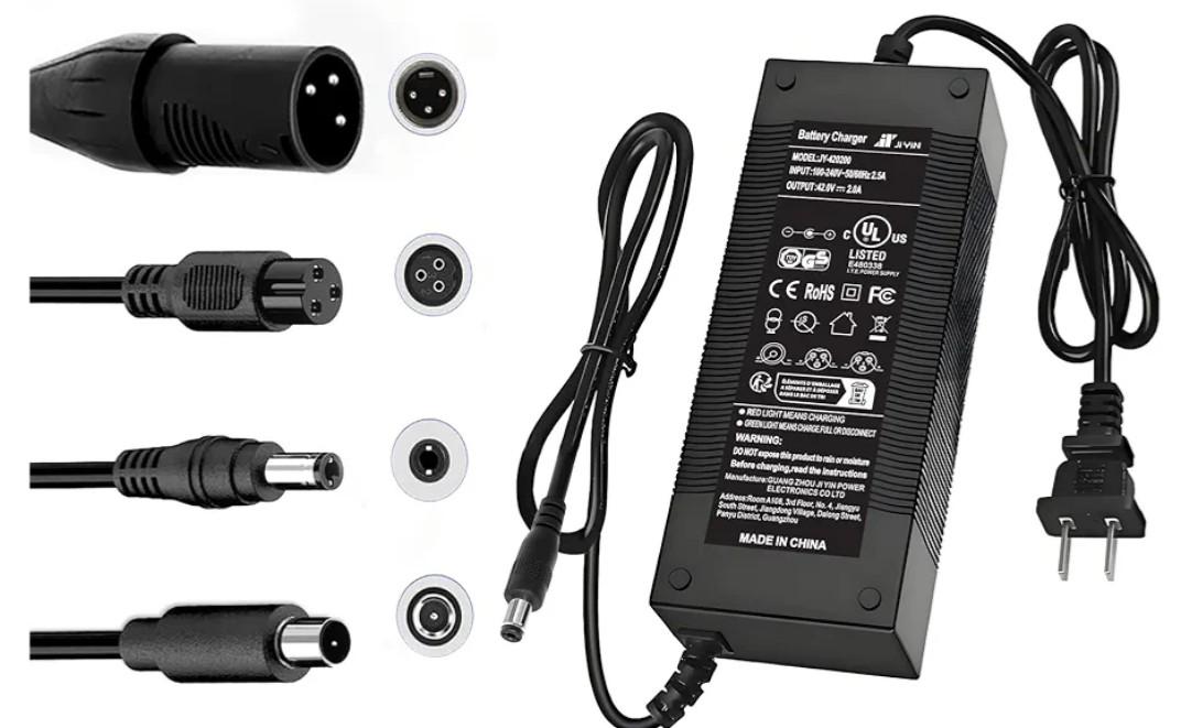 UL Listed 42V 2A Replacement Electric Scooter Charger for 36V Hoverboard Charger with 5 Plugs, Compatible with Scooter Power Adapter