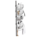Zenna Home Tension Pole Shower Caddy Corner Organizer, Adjustable Standing Shower Caddy with 4 Baskets and Built in Towel Bar, Rust Resistant Bathroom Tension Rod Organizer, 60 to 97 Inch, Matte Black
