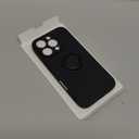 pcgaga Compatible with iPhone 17 Pro Case 6.3 inch, Silicone Slim Design with [Ring Holder Stand] [Wrist Strap] [Microfiber Lining] Shockproof Protective Case Cover for iPhone 17 Pro, Black