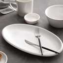 DOWAN 14" Serving Platters for Entertaining, Oval White Serving Plates, Party Serving Trays and Platters Oven Safe, Porcelain Dinner Serving Tray Serving Dishes for Meat, Set of 2