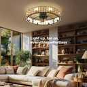 Orison 24" Caged Ceiling Fan with Lights, 2 Ways Control(App&Remote Control), Light Kit Included(8 Bulbs), Modern Farmhouse (Flush Mount)