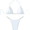 Women's Sexy Bikini Sets Ring Triangle Tie Bathing Suits 2 Piece Swimsuits Size Small