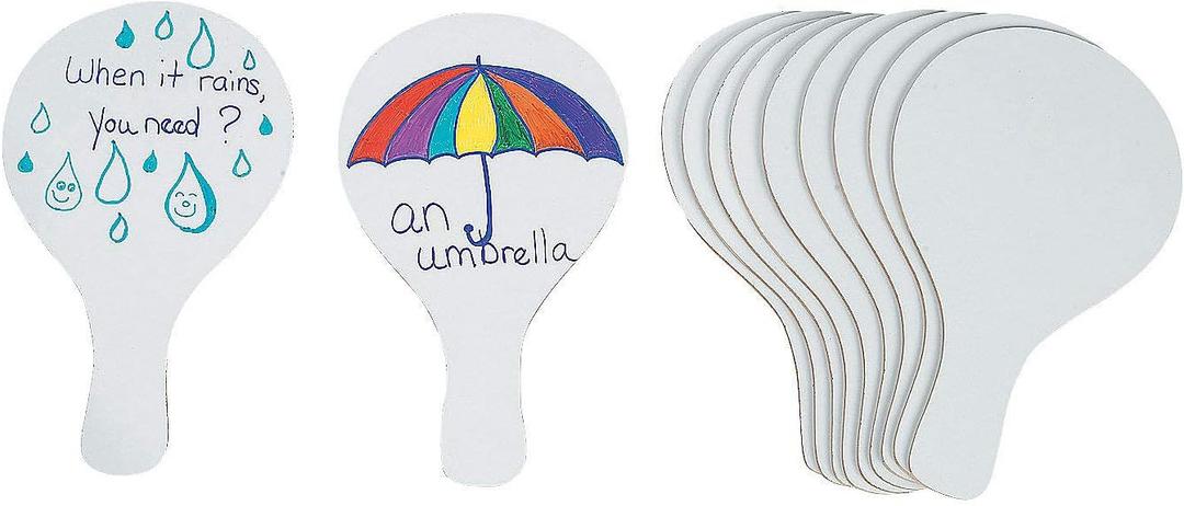 Dry Erase Paddles for Auction Bidding and Classroom Voting and Answers - 12 Pieces