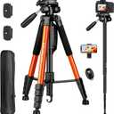 Tripod for Camera, 72" Tall Camera Tripod & Monopod with Remote, Professional Heavy Duty Compact Camera Stand for Phone, DSLR, Spotting Scope, Telescope, Binocular