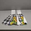 ALAZA Sunflowers Hanging Kitchen Towel 2 Pcs Hand Towel Black White Buffalo Check Plaid Tie Towels Set Absorbent Dish Cloths Bar Tea Towels for Bathroom Laundry Room Decor (A01)