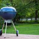 Weber Master-Touch Charcoal Grill, 22-Inch, Slate Blue Premium Outdoor BBQ Grill with Tuck-Away Lid Holder & OneTouch Cleaning System, PorcelainEnameled Kettle