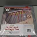 128 Ornament Storage Box  Adjustable Dividers, Stackable Holiday Ornament Organizer with Lid, Durable Fabric Bin for Christmas Decorations  Reinforced Handles, Dustproof & Space-Saving Design (Grey)