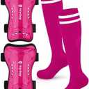 Hryrbay Kids Soccer Shin Guards and Socks Toddler Soccer Shin Pads Protective Defender Gear for Boys Girls Ages 3-15 Great for Training, Matches, Inspired by The World Cup, Small