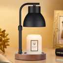 Dimmable Candle Warmer Lamp Adjustable Height Electric Wax Melt Warmer for Jar Scented Candles Suitable for Home Office Decor Birthday Gifts for Women Mom Grandmawith 2 Bulbs (Black Metal)