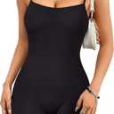 BRABIC Black Shorts Jumpsuit for Women 2024 One Piece Shorts Rompers Shapewear Bodysuit Tummy Control(Black, X-Large)