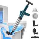 TheElves Toilet Plunger Heavy Duty, Electric High Pressure Toilet Clog Remover Tool, Powerful Bathroom Plunger for Drain Cleaning - Green