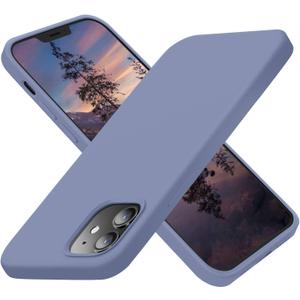 Cordking Designed for iPhone 12 Case, Designed for iPhone 12 Pro Case, Silicone Shockproof Phone Case with [Soft Anti-Scratch Microfiber Lining] 6.1 inch, Lavender Gray